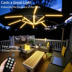 Outdoor Patio Umbrella Lights, 1000 Lumens 15W Warm White LED, Waterproof with Dimmable Timer l Umbrella Pole Light for Patio Umbrella Decor Lighting - ALL FORTUNE