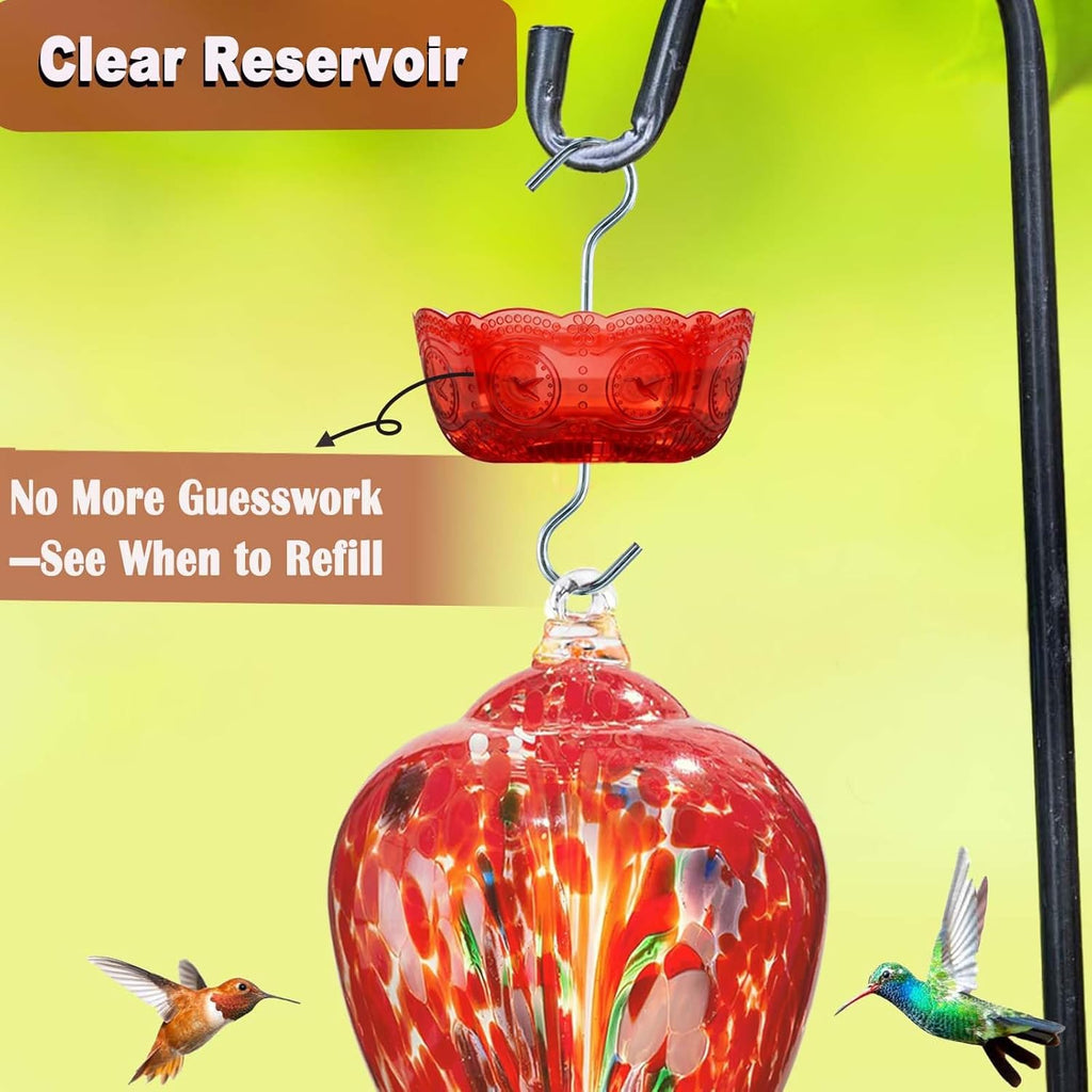 Ant Moat for Hummingbird Feeders, 6 OZ, 4 Pack, Red | Vintage Ant Guard Bowl, Hanging Feeder Accessory, Outdoor Nectar Protector