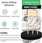 30 Pcs Ceiling Hooks for Hanging Plants, Cups, Utensils and Lights, 1-1/4 inch Vinyl Coated Screw-in Plant and Cup Hooks for Wooden and Drywall with Anchors
