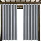 Waterproof Outdoor Curtain W84 x L84 - Grommet Top Sunlight Blocking Window Treatment Drapes Blackout Curtains for Home Bedroom Living Room Outdoor Patio Porch Gazebo (Light Gray, 2 Panels)