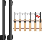 Suchtale 8-Pack String Light Poles, 1.3 FT Fence Mount Posts, Black | Wall-Mount Brackets Secure To Fences, Deck Rails Or Wood Posts. Clips Hold String Lights For Patios, Gardens And Parties.