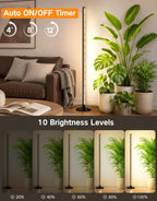 OUTON Standing Grow Lights for Indoor Plants, 36W Full Spectrum Plant Light | Vertical grow light with 210 LEDs, 6000K, 4/8/12H timer, remote control, adjustable 1.25-5.25 ft for indoor plant growth