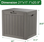 Outdoor Storage Box, Resin Deck Boxes Indoor and outdoor, Waterproof Storage Box Lockable Lid (Grey,32 Gallon)