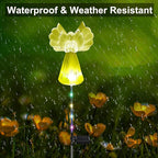 Solar Angel Lights Outdoor Decor - 4 Pack Decorative Color Changing Waterproof LED Angel Stake Lights for Cemetery Grave Garden Patio Yard Art Lawn Decoration, Grave Markers, Memorial Gifts