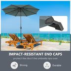 Abba Patio 11FT Lyon Outdoor Patio Umbrella Outdoor Table Umbrella with Push Button Tilt and Crank Market Umbrella 8 Sturdy Ribs UV Protection Waterproof for Garden Deck Backyard Pool Grey