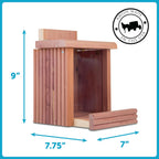 Pennington Cedar Squirrel Snacker Feeder, Squirrel Feeder, 2.75 LB | Hanging squirrel feeder, bird and squirrel feeder, eastern red cedar; mounts to tree, post or fence, keeps food dry