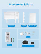 midea 5,000 btu window air conditioner, cools up on a desk or shelf