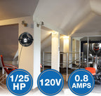 air king 9312 powder-coated steel multi-mount wall fan shown in use