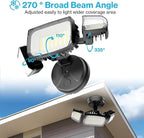 Olafus 80W Flood Lights Outdoor 2 Pack, Switch Controlled LED Security Lights 8000LM, 6500K Outside Floodlight, IP65 Waterproof Exterior Light Fixture for House, Yard, Garage, Wall/Eave Mount Black
