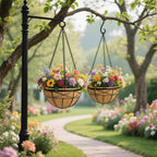 6 Pack 16 Inch Coco Liners for Hanging Baskets Coconut Husk Plant Liners 100% Natural Round Coco Coir Liner for Hanging Basket Flowers