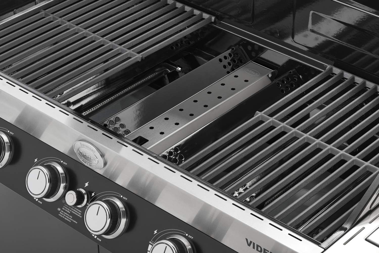 Rösle Smoker Box VIDERO, Stainless Steel, BBQ Smoker Box for Gas Grills, 40.8 x 6 x 3.7 cm, 18/10 Stainless Steel, Hinged Lid Design