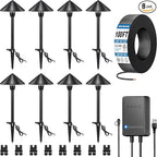 SUNVIE All-In-One LED Low Voltage Landscape Lighting Kit, 8 Pack Pathway Lights with Connector Transformer and 100FT Low Voltage Wire, 3000K Landscape Lighting for Path Walkway Garden Yard