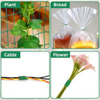 Decoroca Soft Plant Ties for Support - 65.6' Reusable Waterproof Plant Wire, Garden Twist, Office Organization and Decoration Binding（3pcs/Green）