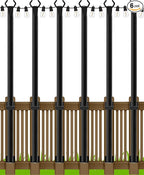 AILBTON 4.8Ft String Light Poles 6 Pack,Light Poles for Outside Lights,Outdoor with Fence Brackets Hanging Lights,Metal Stand Deck Patio Backyard