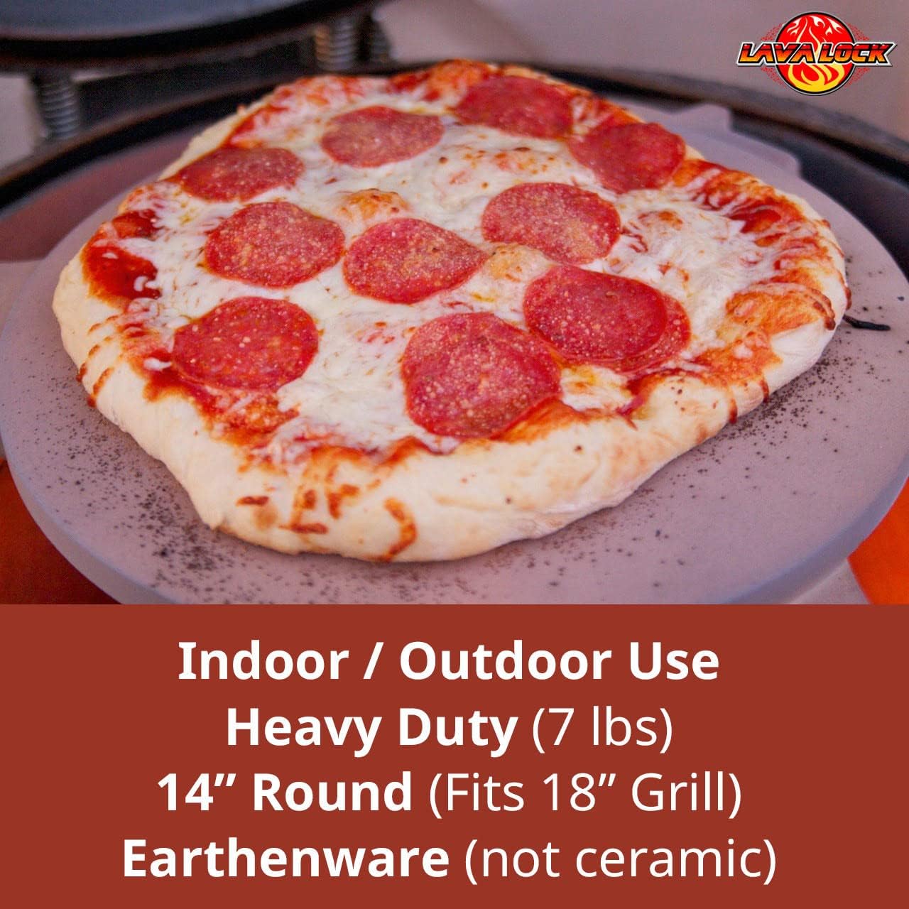 Pizza Baking Stone EXTRA THICK 9/16" for Large Big Green Egg BGE (genuine imported earthenware) not ceramic