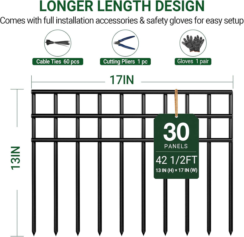 mixc 30 pack animal barrier fence, 42.5ft x shown in use