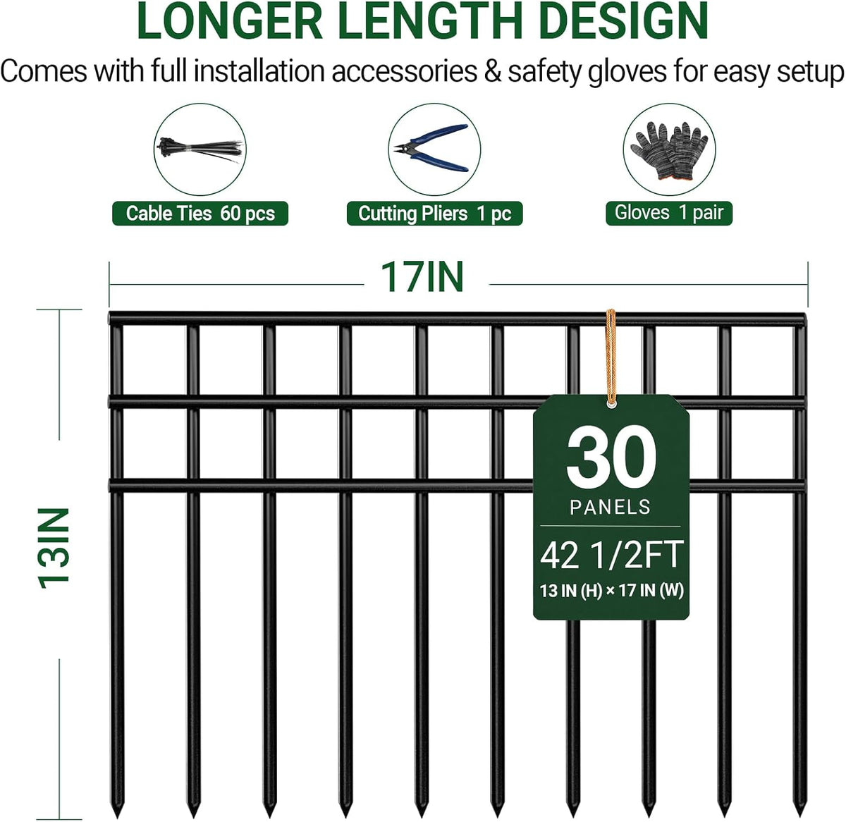 mixc 30 pack animal barrier fence, 42.5ft x shown in use