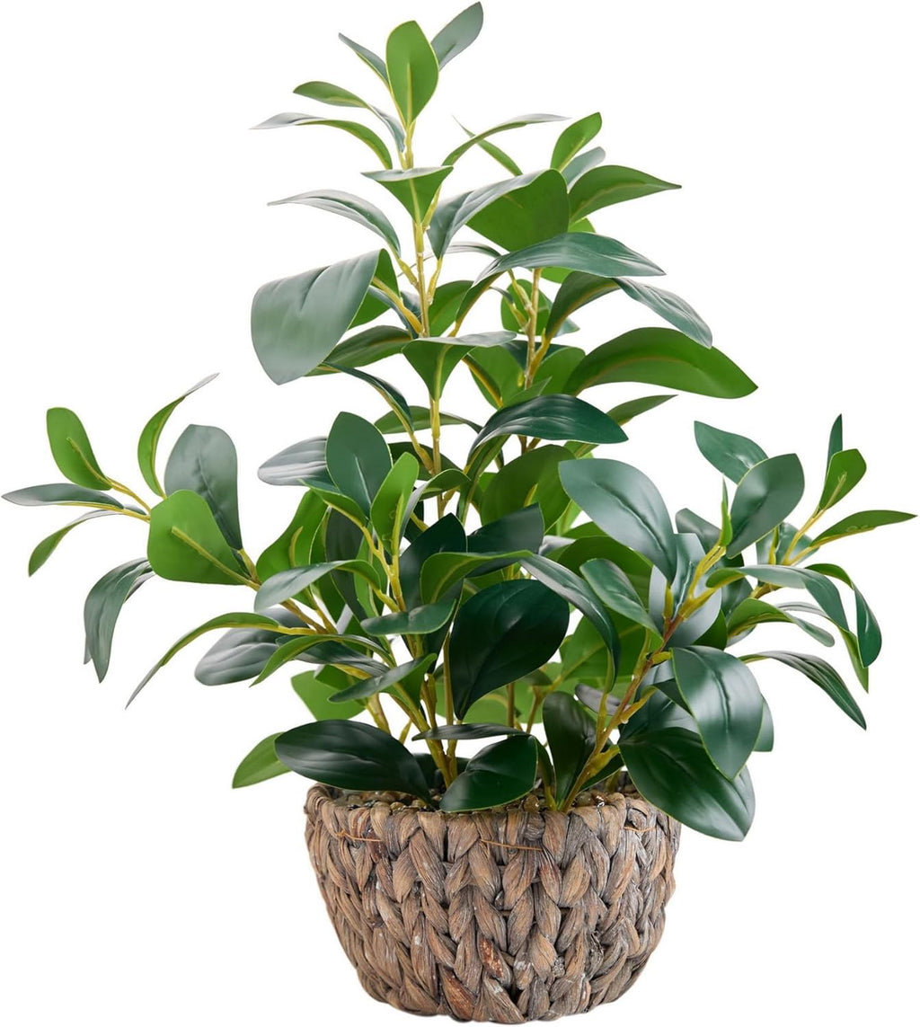 alphaacc fake indoor ficus plant in rattan basket, main product view