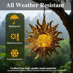 Solar Lights Outdoor Garden Decor Hanging Lanterns Decoration Metal Sunflower Gifts Waterproof for Yard Clearance Front Porch Lawn Driveway Patio Backyard Pathway Gardening Gift