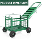garden cart with seat,3-in-1 rolling seat with wheels, close-up detail