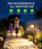 Solar Pathway Lights Outdoor with Motion Sensor, 6 Pack Security Solar Garden Lights, 400LM Bright LEDs, Larger Glass Panel, 3 Modes Waterproof Path Lights for Yard Patio Walkway Driveway