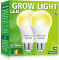 2 Pack LED Grow Light Bulbs，Full Spectrum Plant Light Bulb, 9W Replace 100W | 120V E26 Grow Bulb,Grow Light for Indoor Plants, Flowers, Greenhouse, Indore Garden, Hydroponic
