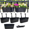 17" hanging metal railing planter with detachable hook, main product view