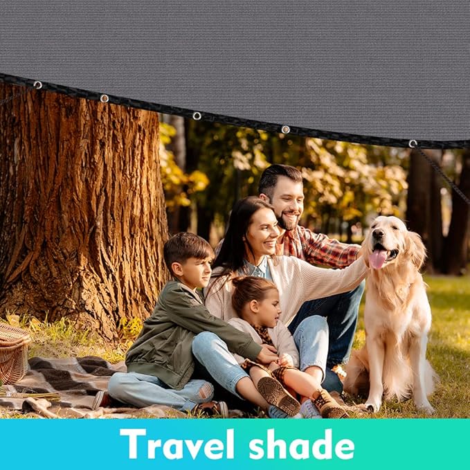 90% Shade Cloth Sun Shade Fabric for Patio Garden Pergola Shade Cover Canopy with Gromments (Grey, 8X12 FT)