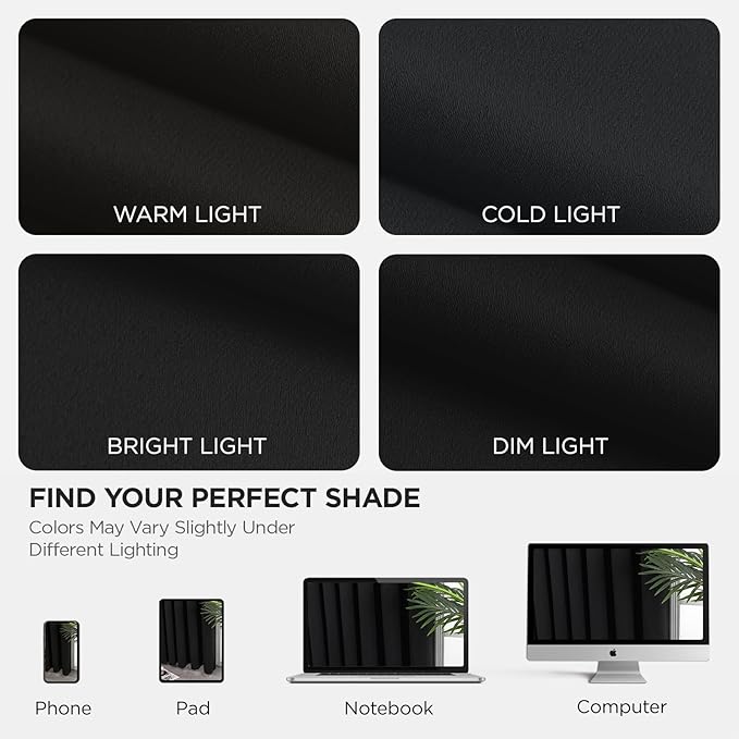 Joydeco Blackout Patio Sliding Door Curtains 90 Inches Long, Grommet Privacy Room Divider Curtains, Extra Wide Thermal Blackout Drapes for Bedroom Living Room (Black, 100Wx90L, 1 Panel)