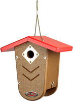 Recycled Moraine Bird House Nest Box for Wrens & Chickadees (Red/Chocolate)