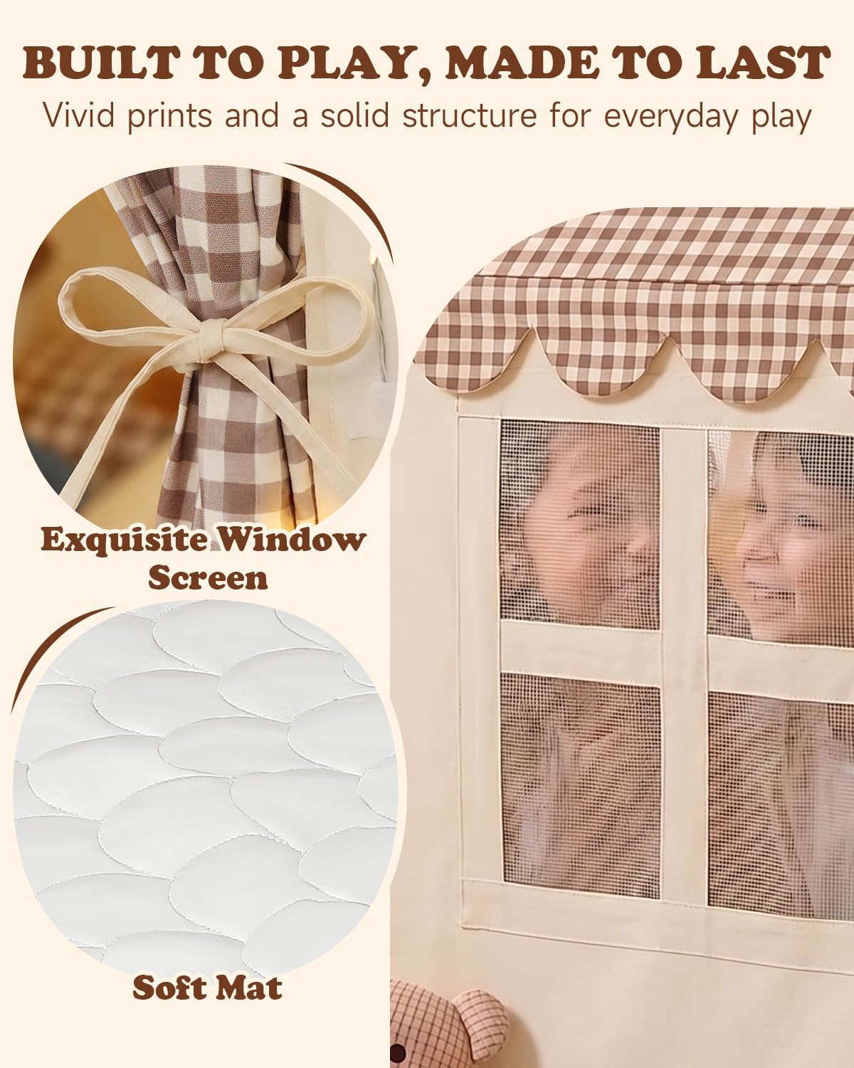 swehouse play tent indoor outdoor boy girl play showing dimensions