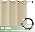 HolidayIdeas Outdoor Curtains for Patio Waterproof, 8 Panels - 54x84 Inches - Weatherproof Privacy Outsides Curtains for Cabana Porch Pergola, Sunlight & UV Blocking (Cream, Grommet Top)