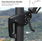 PURPLE LEAF 9' X 12' Left-right Tilt Patio Umbrella Outdoor Cantilever Swivel Rectangle Umbrella with Tilt Aluminum Offset Umbrella with 360-degree Rotation for Garden Deck Pool Patio Light Grey