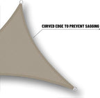 SUNNY GUARD Waterproof Sun Shade Sail 12' x 12' x 12' Taupe Triangle UV Block Sunshade for Backyard Yard Deck Patio Garden Outdoor Activities and Facility(We Make Custom Size)