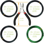 Kebinfen® Bonsai Training Wire Bonsai Wire kit for Bonsai Tree, with Bonsai Wire Cutter - Bonsai Wires Size 1.0 mm/ 1.5 mm/ 2.0 mm (128 Feet Total), Anti-Corrosion and Rust Resistant