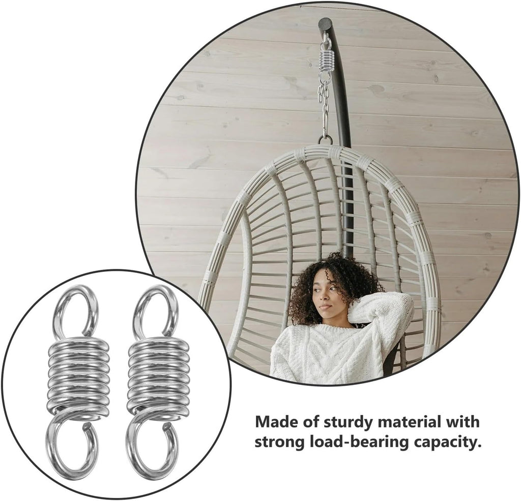 Hammock Chair Spring 2 Pcs Hammock Fixing Spring Heavy Duty Compression Springs For Swing Chair Patio Porch Metal Suspension Replacement