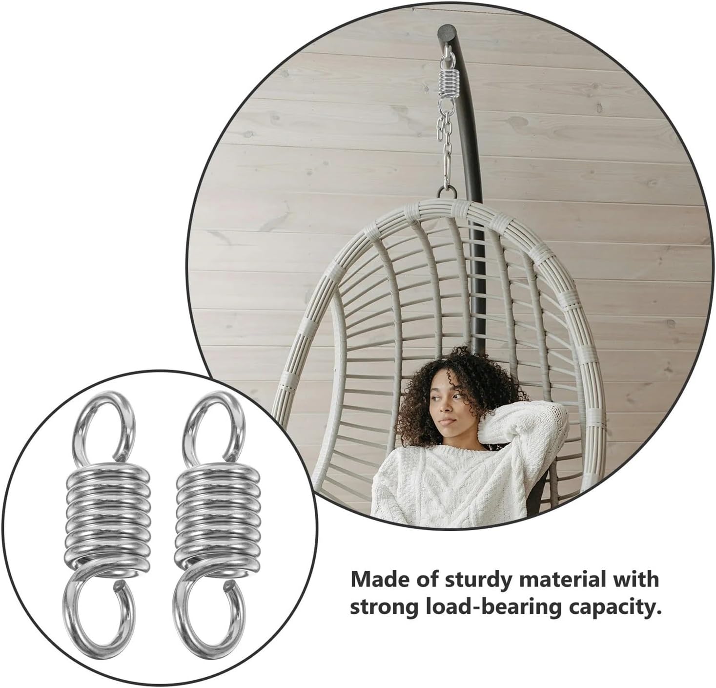 Hammock Chair Spring 2 Pcs Hammock Fixing Spring Heavy Duty Compression Springs For Swing Chair Patio Porch Metal Suspension Replacement