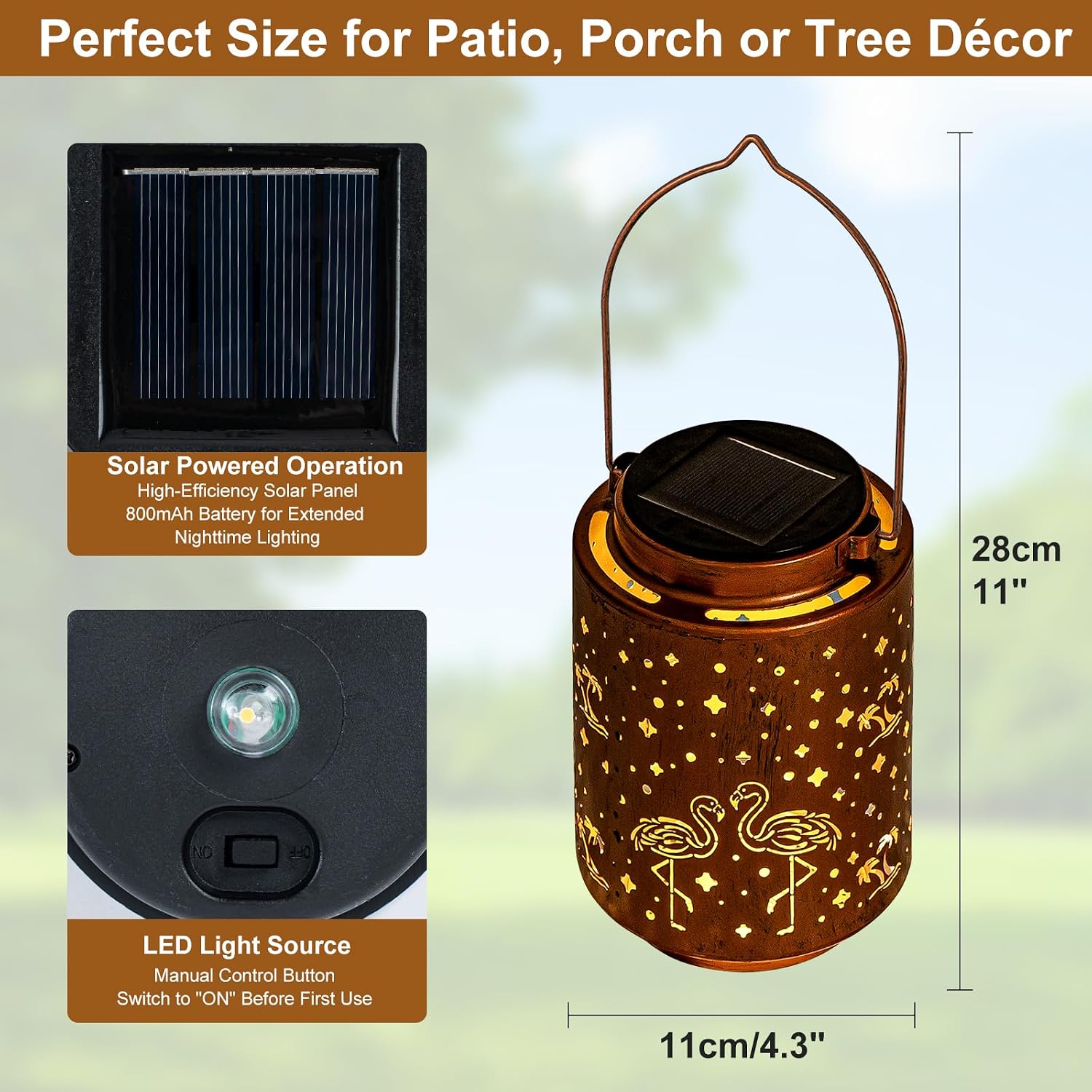 Flamingo Solar Lanterns, Mothers Day Gifts for Mom Grandma Women, Flamingo Gifts for Women, Outdoor Waterproof Hanging Garden Decor Light for Patio Yard Pool