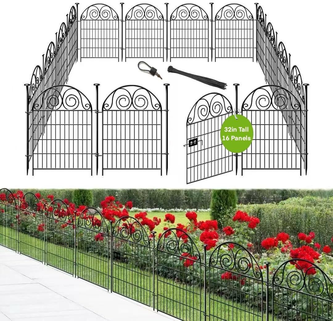 getlay tall garden fence animal barrier with gate, main product view