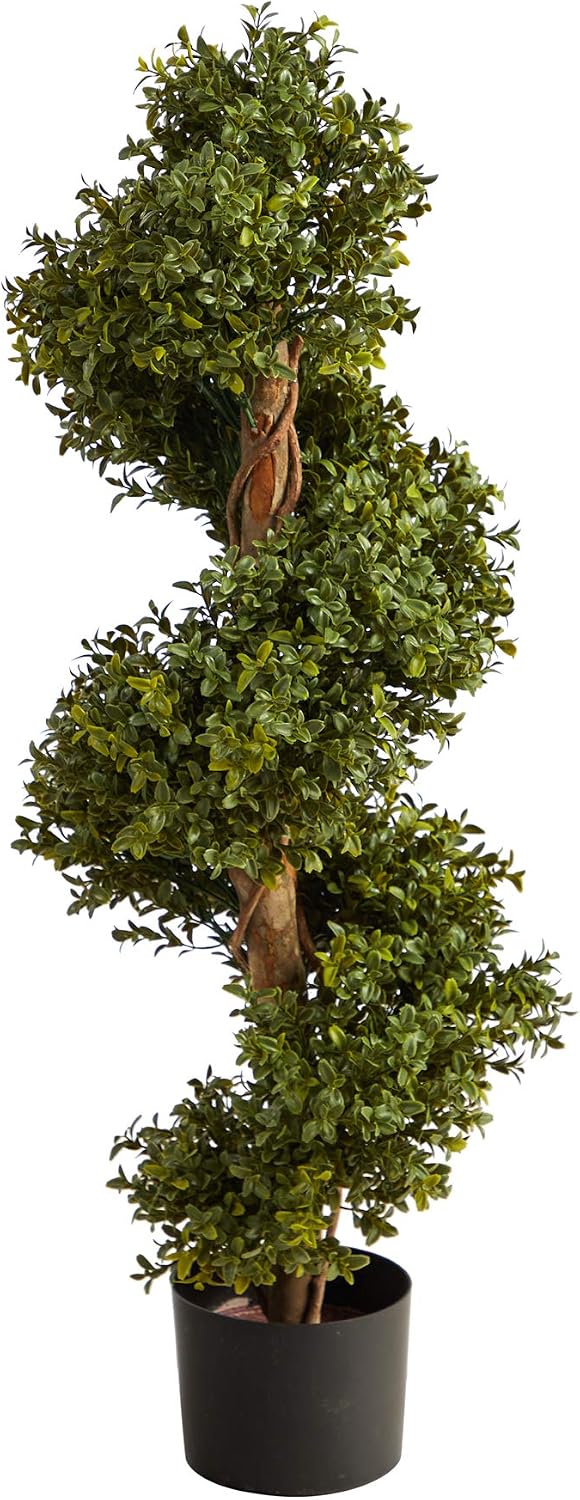nearly natural 33 in artificial boxwood spiral topiary, main product view