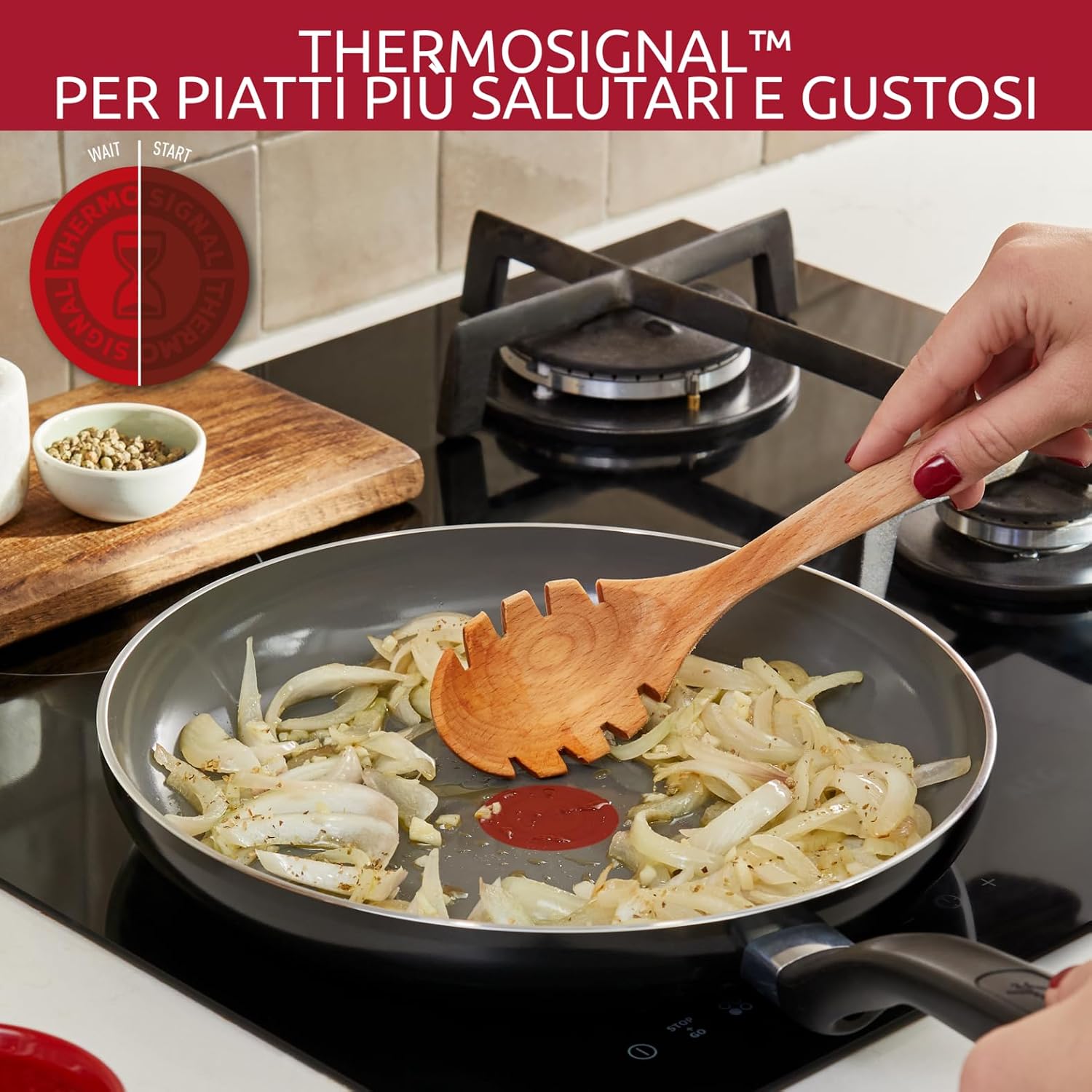 Lagostina Wok Drop 28 cm, Non-Stick Ceramic Coating, Optimal Smoothness, Easy Cleaning, Eco-Friendly, Thermo-Signal, Safe, Induction Compatible