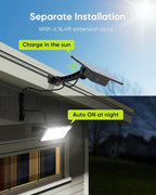 JACKYLED Solar Lights Outdoor 299 LED 1000 Lumens Bright Solar Wall Spotlight with 4000mAh Battery IP65 Waterproof Dusk to Dawn Auto Lighting for Front Door Balcony Shop Barn Garage (Black, 2-Pack)