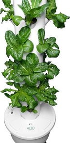 GX Hydroponic Tower | Vertical Planter Tower | Hydroponics Growing System Kit | Food Grade with 24 Net Pots (Without Lights)