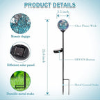 Solar Garden Lights Outdoor Decorative - Solar Gazing Ball Mosaic Garden Stakes Decorative Waterproof Outdoor Lights for Pathway Yard Lawn Decoration Blue
