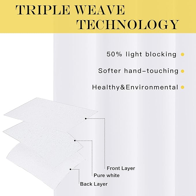 NICETOWN White Room Darkening Curtain for Bedroom 63 inches Long - (50% Blackout) Grommet Thermal Insulated Window Treatment Sound Reducing Drapes for Living Room (1 Panel, W52 x L63)