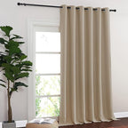 NICETOWN Room Divider Curtain 132 Inches Long, Wide Blackout Sliding Door Curtain for Bedroom, Room Darkening Privacy Window Curtain for Patio Door (1 Panel Set, Taupe, 80 x 132 Inch)