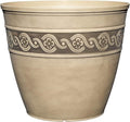Classic Home and Garden Corinthian Resin Planter Pot - Outdoor & Indoor Plant Pot - Round Planter for Plants & Flowers (13" Ivory Ash, Pack of 1)