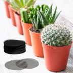 100 Plant Pots Hole Mesh Pad - MAQIHAN Drainage Mesh for Flower Pot, 2 Inch | Round Plant Mesh, Substrate Barrier, Mesh Grid Mat for Bonsai, Gardening Essentials, Prevent Soil Leaking Plant Accessories