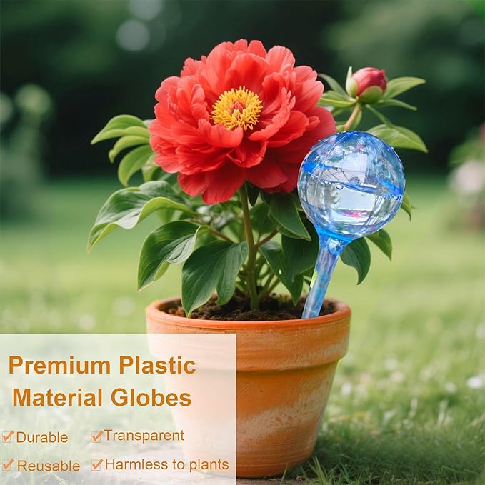 MOONSOUND 12pcs Plant Watering Globes - Automatic Plant Watering Bulbs for Indoor & Outdoor Potted Plants, Durable Plastic Garden Watering Devices