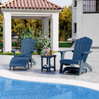 YEFU Folding Adirondack Ottoman Outdoor Set of 2, Navy Blue | Fade and Rust Resistant Footstool for Adirondack Chair, All-Weather Foot Rest for Outside Patio Garden Lawn Pool Backyard